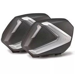 GIVI SIDE CASES (PAIR) 37L EACH TECH BLACK/CLEAR/SILVER (FOR USE ONLY WITH PLX/PLXR FRAMES)
