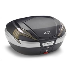 GIVI MONOKEY TOPCASE MAXIA 56L TECH BLACK/CLEAR WITH CARBON INSERT #