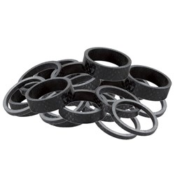 X-TECH HEADSET SPACER CARBON BLACK 1 1/8 INCH x 20mm (5 PACK) (2E) #