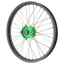 XTECH KAW KX/KXF/RMZ250 04-23 1.60x21 FRONT BLK RIM/BLK HUB/SLV SPK