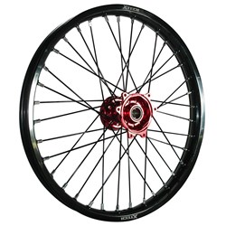 XTECH KTM/HUSQ/GAS GAS 1.60x21 FRONT BLK RIM/RED HUB/BLK SPK