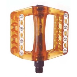 X-TECH PEDAL BMX PLASTIC & METAL PINS 9/16 INCH CLEAR ORANGE # [ONC01]