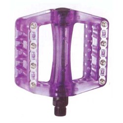 X-TECH PEDAL BMX PLASTIC & METAL PINS 9/16 INCH CLEAR PURPLE # [ONC01]