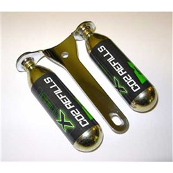 X-TECH DUAL CO2 CARTRIDGE HOLDER WITH 2 16G CARTRIDGES (2C2)(CANNOT AIR FREIGHT THIS ITEM) (UN1013/2.2) #