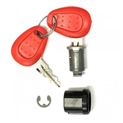 GIVI SINGLE LOCK KEYLOCK SET (RED) - BARREL AND KEYS (2)
