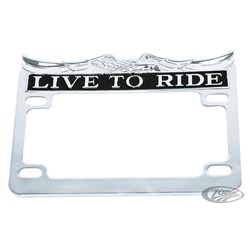 ZODIAC LIC. PLATE FRAME LIVE-TO-RIDE CHR