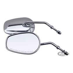 ZODIAC MIRROR SET OEM STYLE TEARDROP SHORT 4 STEM CHROME