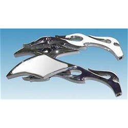 ZODIAC EAGLE BEAK MIRROR WITH ALUM FLAME STEM R/H  [ONC01] #