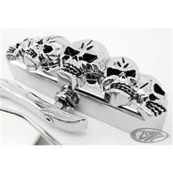 #ZODIAC SKULL VISION MIRROR SET CHROME