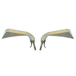 ZODIAC AVENGER MIRRORS PAIR CHROME W/LED